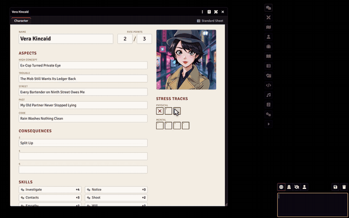 A ready-made layout being imported on a FateX Freeform Sheet